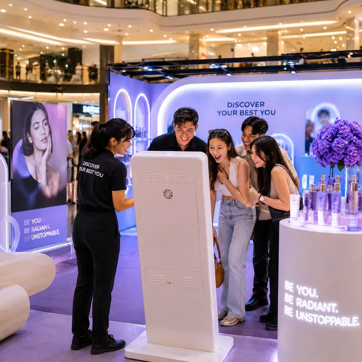 Mall brand activation with guests using the Snapbooth